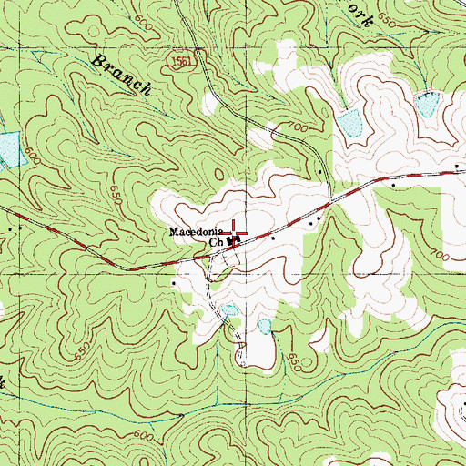 Topographic Map of Macedonia Church, NC