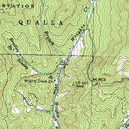 Topographic Map of Mainey Branch, NC