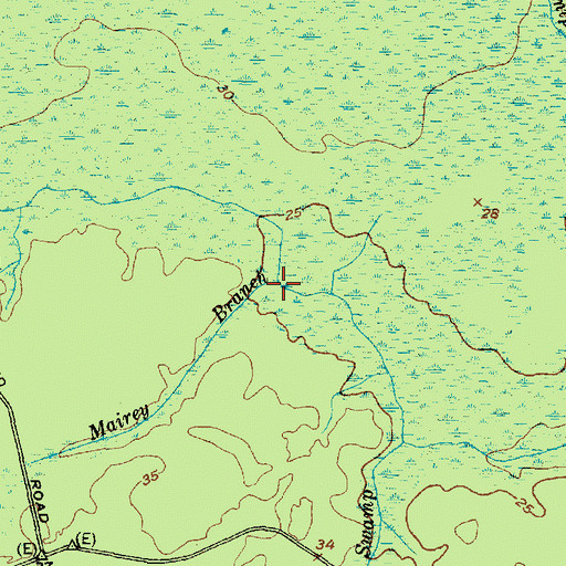 Topographic Map of Mairey Branch, NC