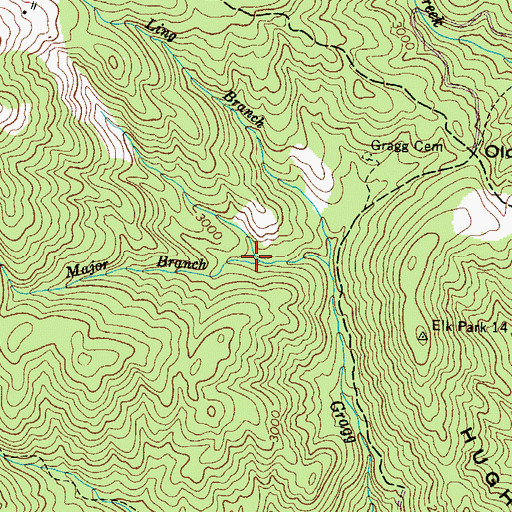 Topographic Map of Major Branch, NC