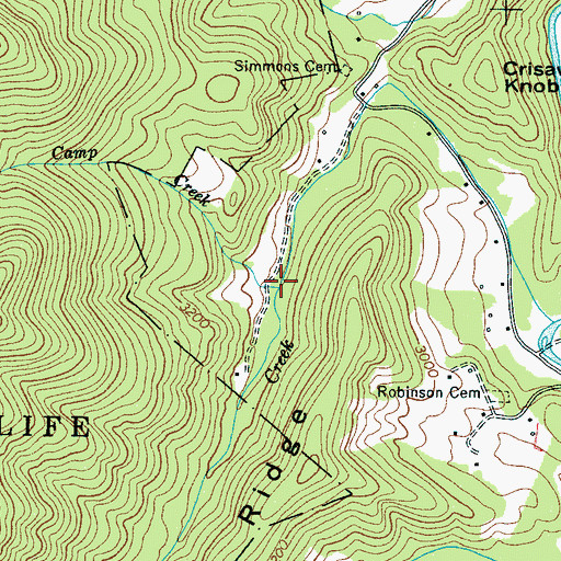 Topographic Map of Maple Camp Creek, NC