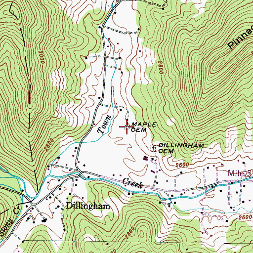 Topographic Map of Maple Cemetery, NC