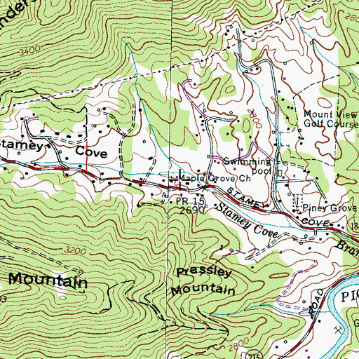 Topographic Map of Maple Grove Church, NC