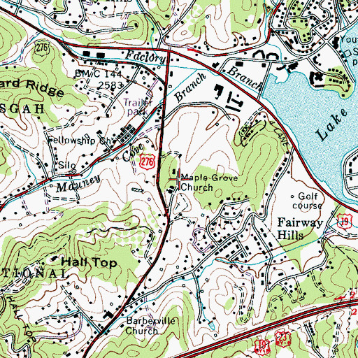 Topographic Map of Maple Grove Church, NC