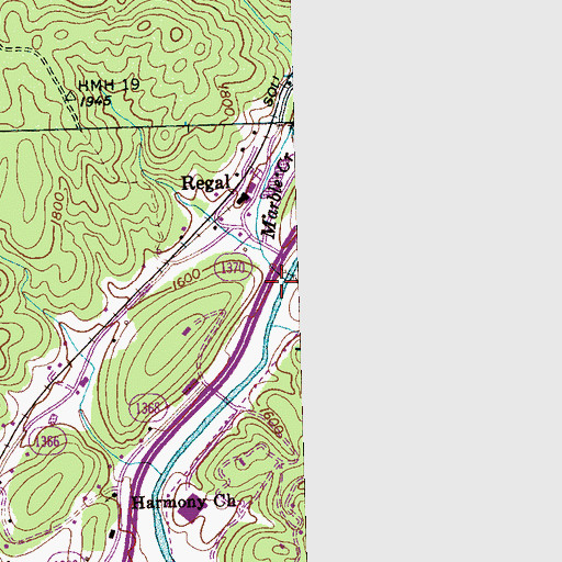 Topographic Map of Marble Creek, NC