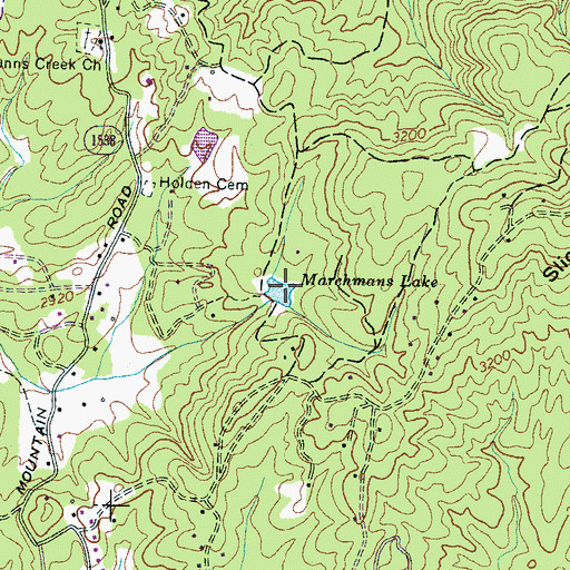 Topographic Map of Marchmans Lake, NC