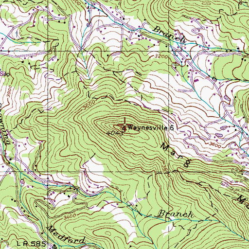 Topographic Map of Marg Mountain, NC