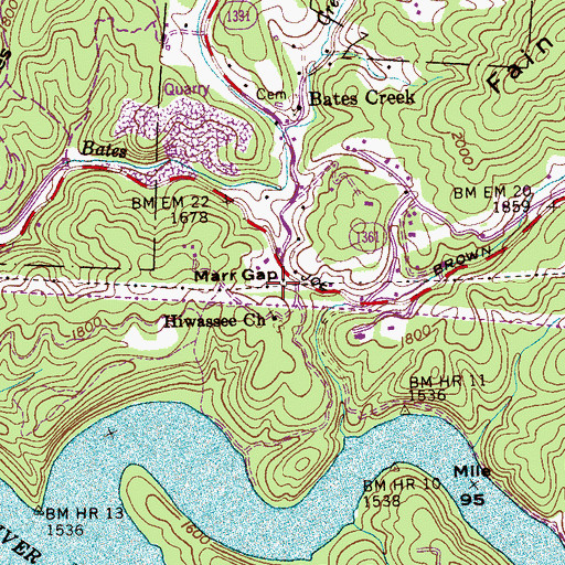 Topographic Map of Marr Gap, NC