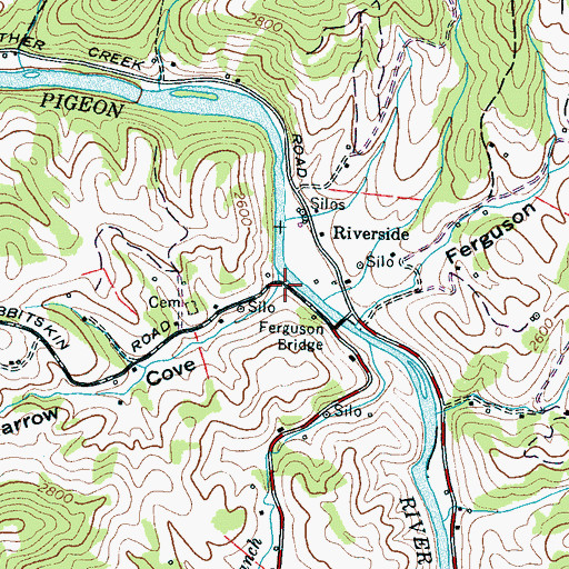 Topographic Map of Marrow Cove, NC