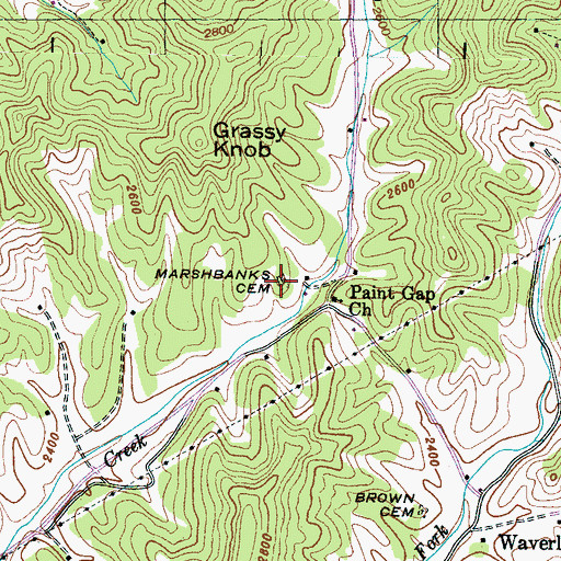 Topographic Map of Marshbanks Cemetery, NC