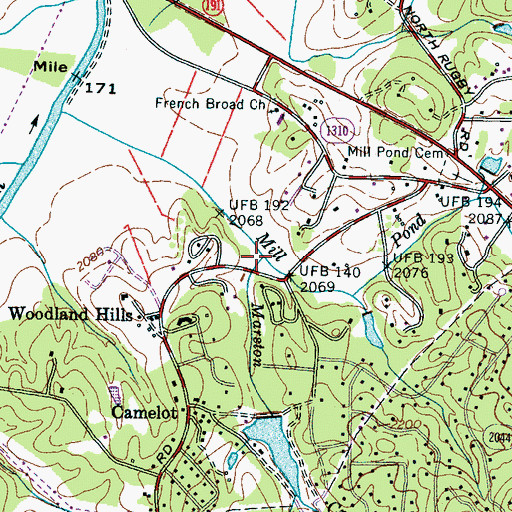 Topographic Map of Marston Creek, NC