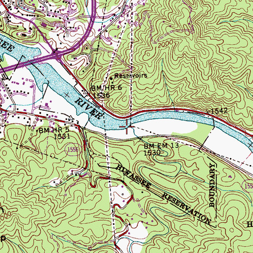 Topographic Map of Martin Creek, NC