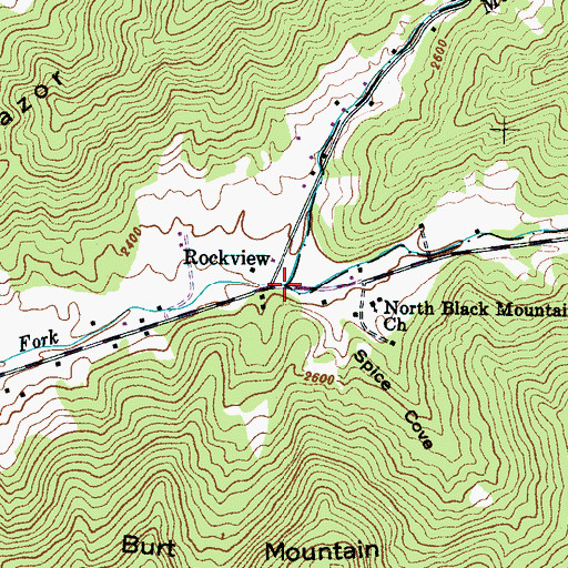 Topographic Map of Martin Creek, NC