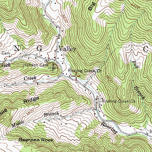 Topographic Map of Martin Creek, NC