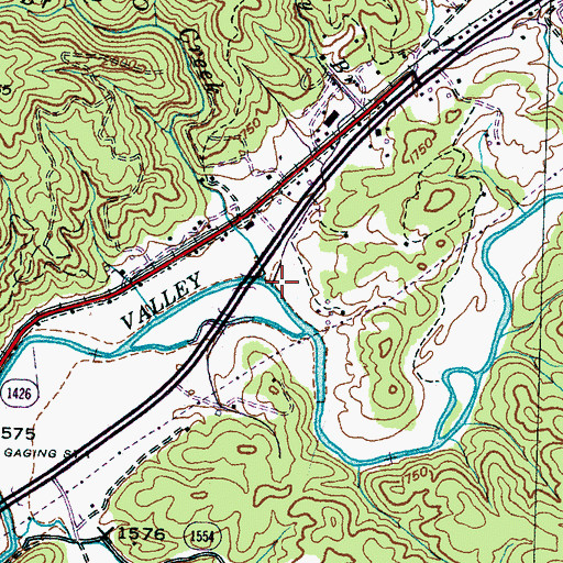 Topographic Map of Mary Branch, NC