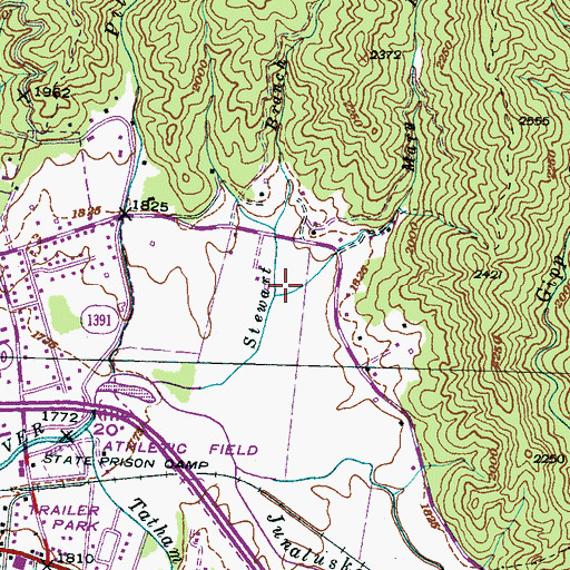 Topographic Map of Mary Branch, NC