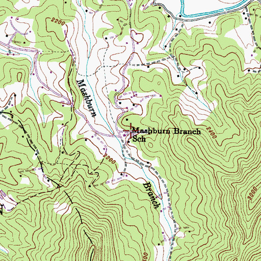 Topographic Map of Mashburn Branch School (historical), NC