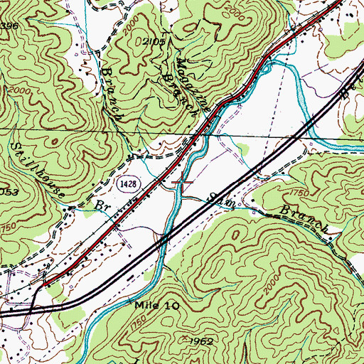 Topographic Map of Mason Branch, NC