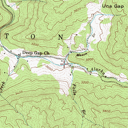 Topographic Map of Mason Branch, NC