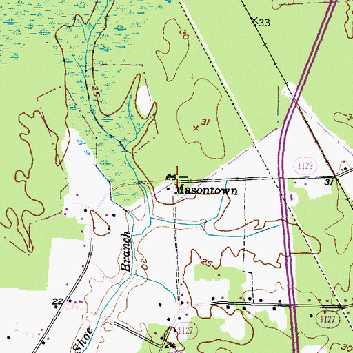 Topographic Map of Masontown, NC