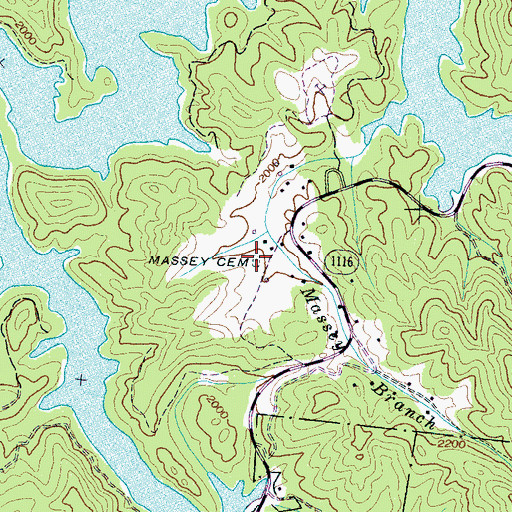 Topographic Map of Massey Cemetery, NC