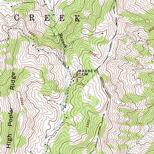 Topographic Map of Massey Cemetery, NC