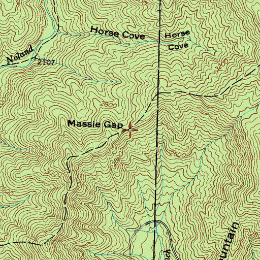 Topographic Map of Massie Gap, NC