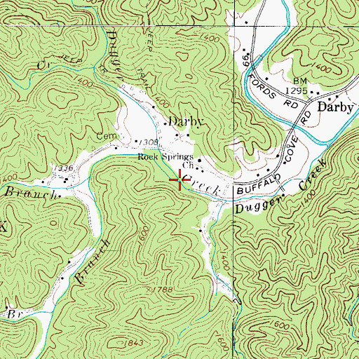 Topographic Map of Matts Branch, NC