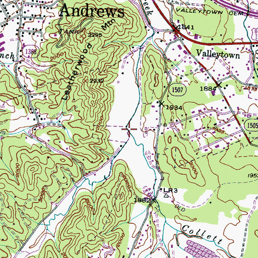Topographic Map of Mc Clellan Creek, NC