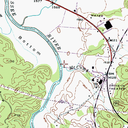 Topographic Map of Mc Comb Branch, NC