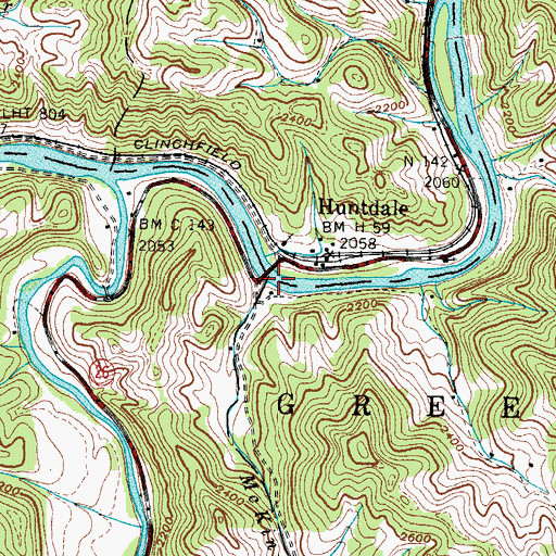 Topographic Map of Mc Kinney Branch, NC
