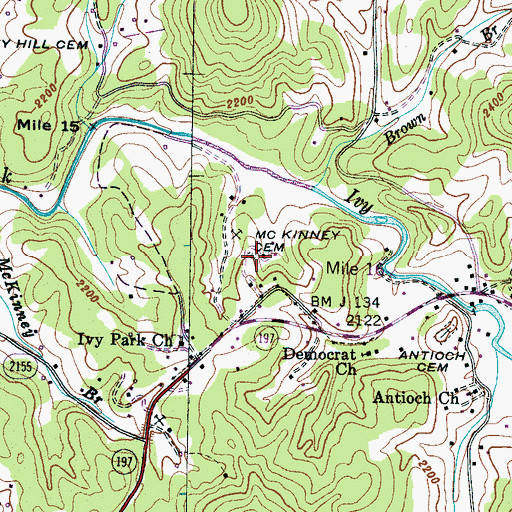 Topographic Map of Mc Kinney Cemetery, NC