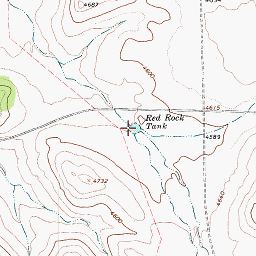 Topographic Map of Red Rock Tank, AZ