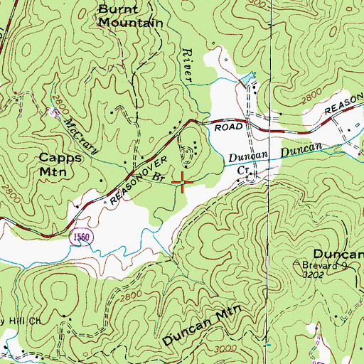 Topographic Map of McCrary Branch, NC