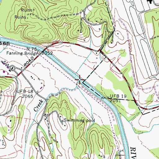 Topographic Map of McDowell Creek, NC