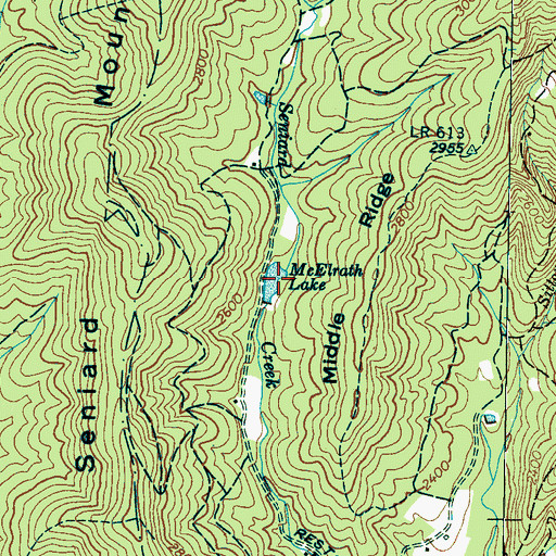 Topographic Map of McElrath Lake, NC