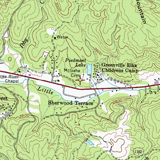 Topographic Map of McGaha Cemetery, NC