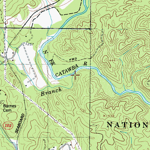 Topographic Map of McGegers Branch, NC