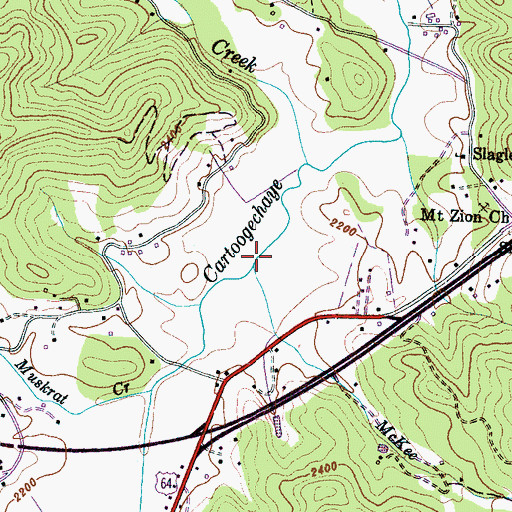 Topographic Map of McKee Branch, NC