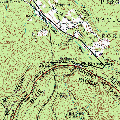 Topographic Map of McKinney Cemetery, NC