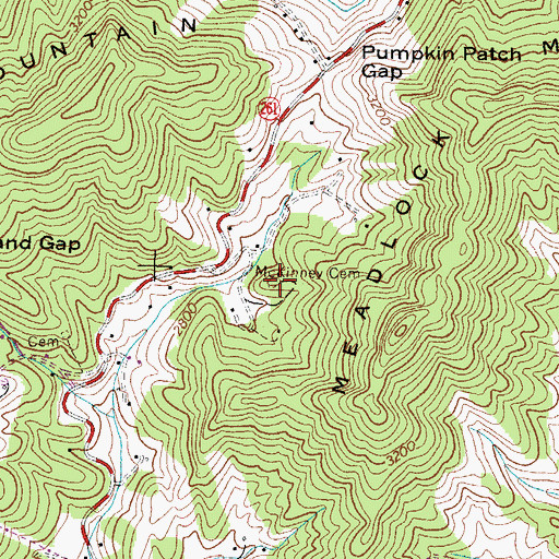 Topographic Map of McKinney Cemetery, NC