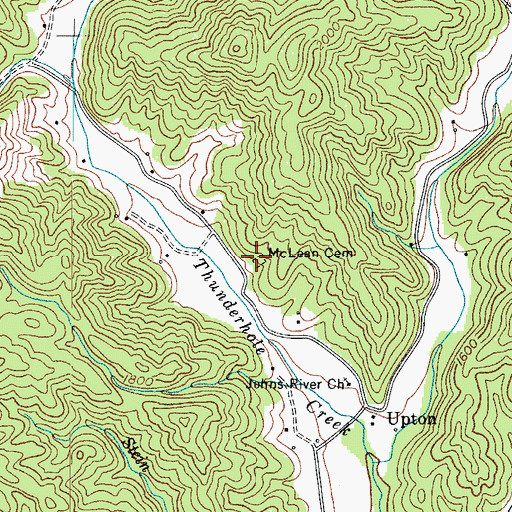 Topographic Map of McLean Cemetery, NC