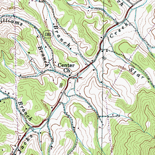 Topographic Map of McWilliams Branch, NC