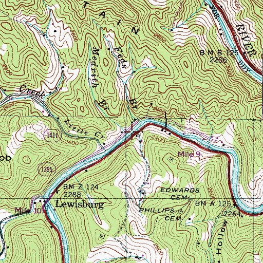 Topographic Map of Medrith Branch, NC