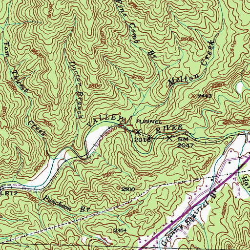 Topographic Map of Melton Creek, NC