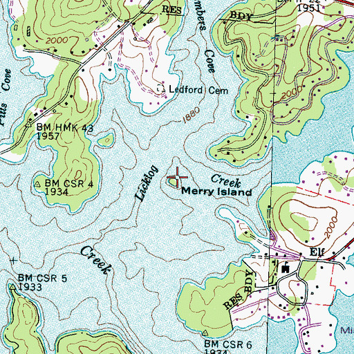 Topographic Map of Merry Island, NC