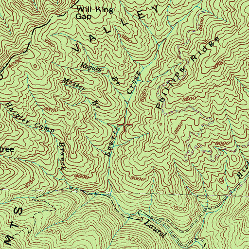 Topographic Map of Messer Branch, NC