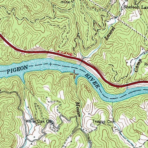 Topographic Map of Messer Branch, NC