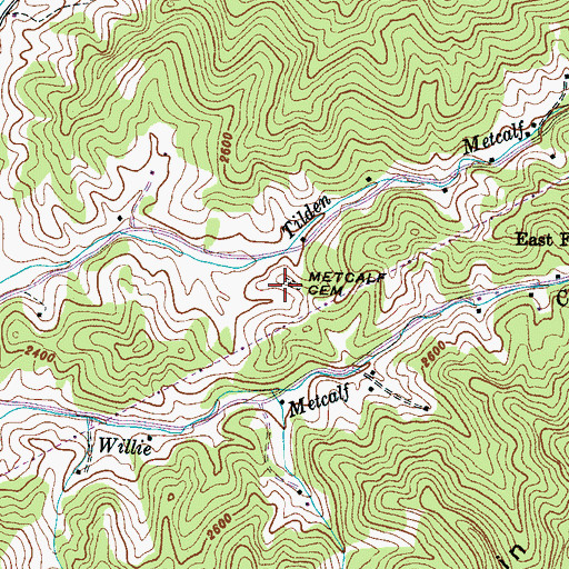 Topographic Map of Metcalf Cemetery, NC