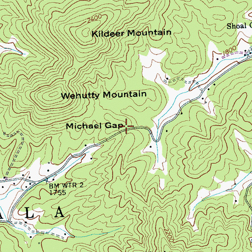 Topographic Map of Michael Gap, NC